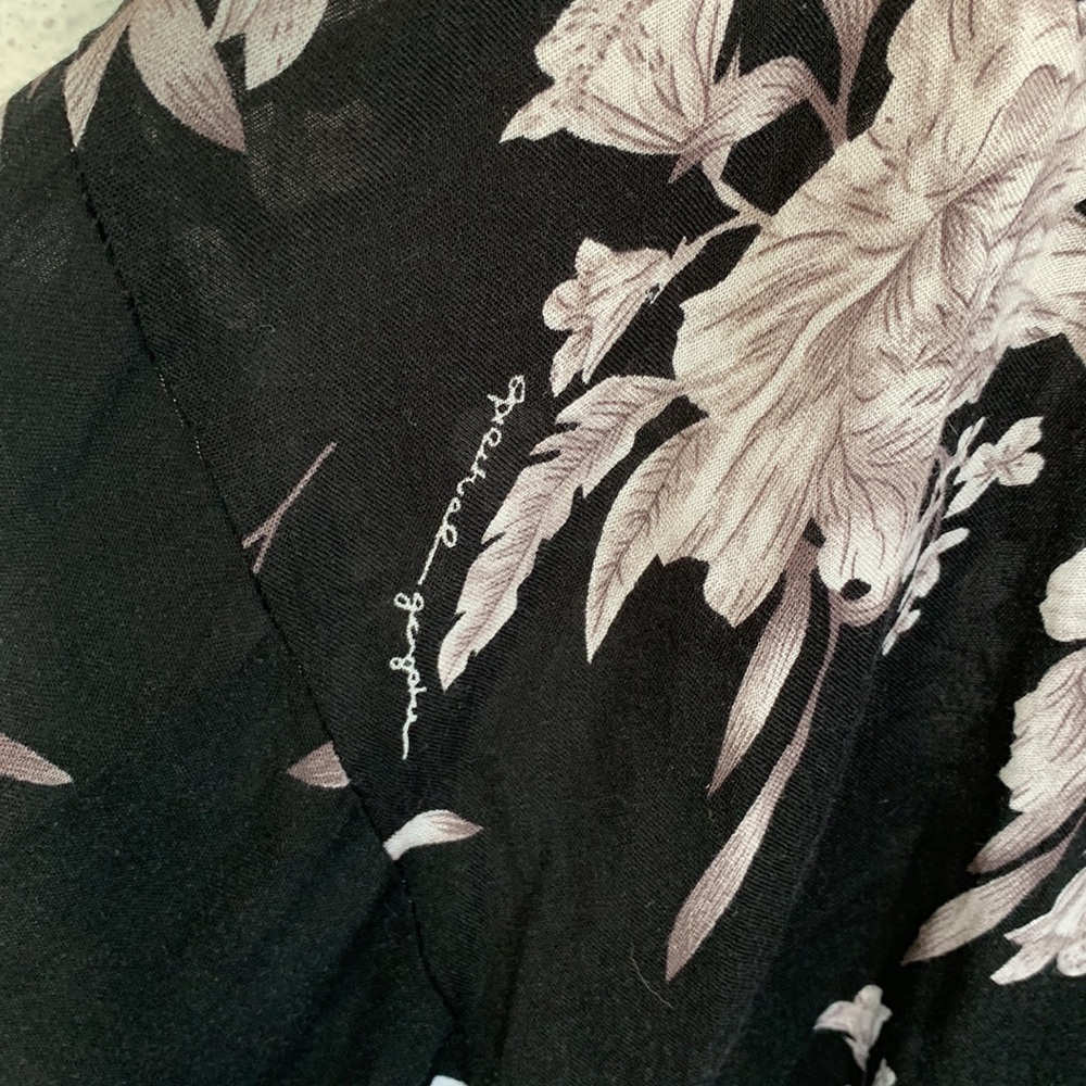 Spiritual Gangster Floral Black White Duster Robe Cardigan size OS - Picture 4 of 8